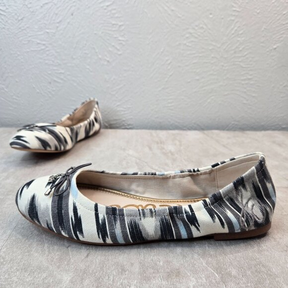 Sam Edelman Bow Ballet Flats Dressy Canvas Comfort Ballerina Shoe Size 8.5 - Picture 1 of 13